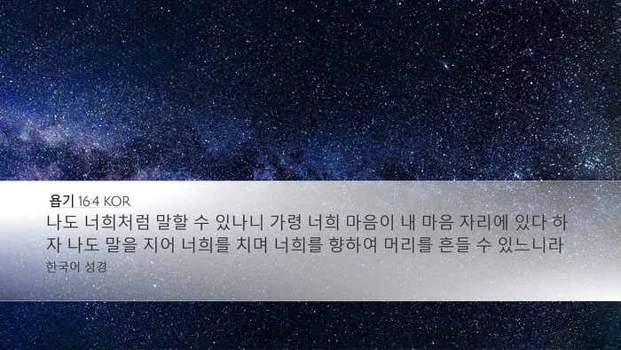 욥기 16:4 KOR Bible Verse Image