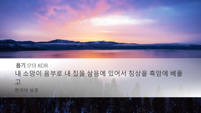 욥기 17:13 KOR Bible Verse Image