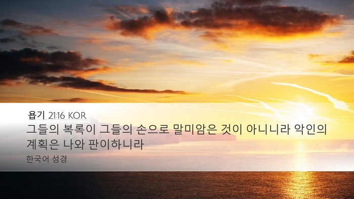 욥기 21:16 KOR Bible Verse Image