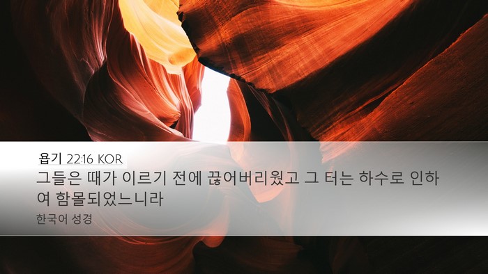 욥기 22:16 KOR Bible Verse Image