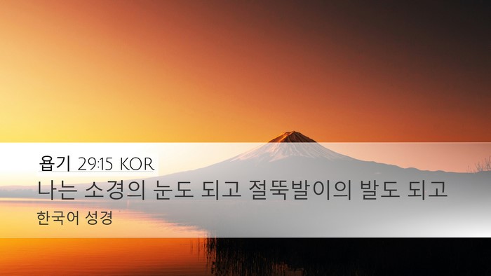 욥기 29:15 KOR Bible Verse Image
