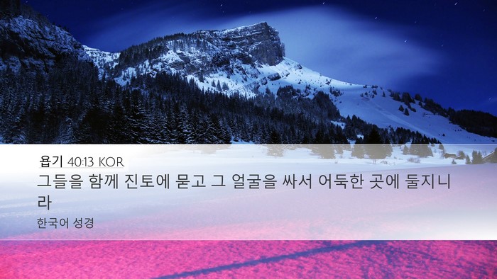 욥기 40:13 KOR Bible Verse Image