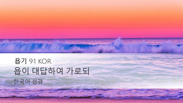 욥기 9:1 KOR Desktop Wallpaper - 욥이 대답하여 - Desktop Bible Verse Wallpaper