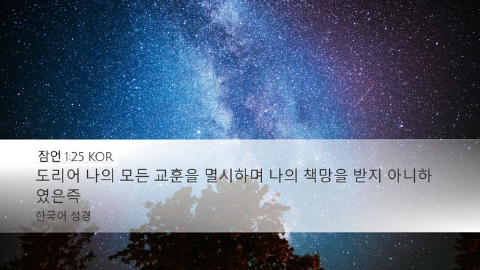 잠언 1:25 KOR Bible Verse Image