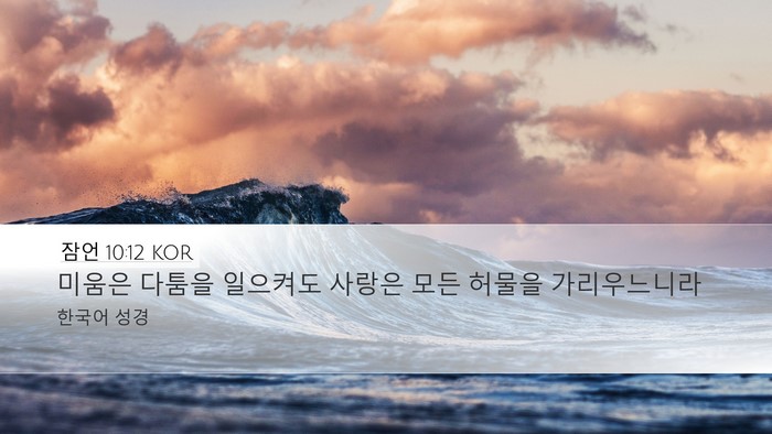 잠언 10:12 KOR Bible Verse Image