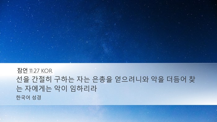 잠언 11:27 KOR Bible Verse Image
