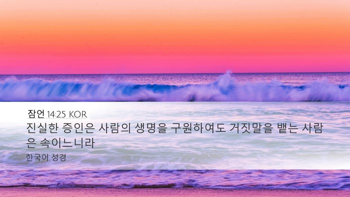 잠언 14:25 KOR Bible Verse Image