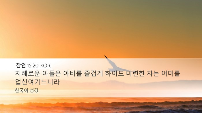 잠언 15:20 KOR Bible Verse Image