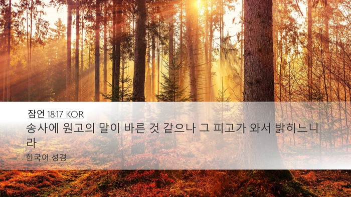 잠언 18:17 KOR Bible Verse Image