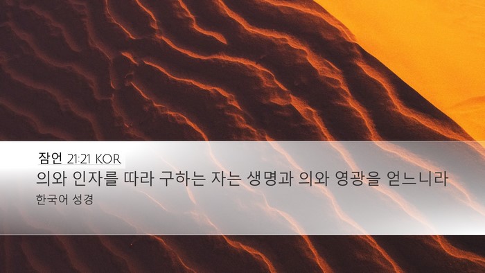 잠언 21:21 KOR Bible Verse Image