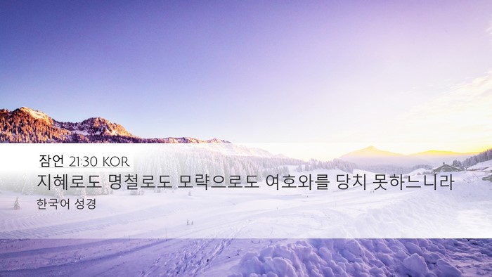 잠언 21:30 KOR Bible Verse Image