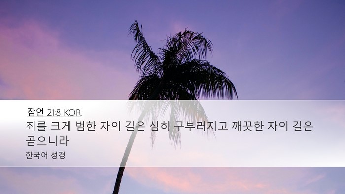 잠언 21:8 KOR Bible Verse Image