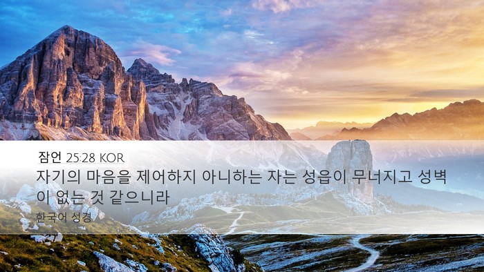 잠언 25:28 KOR Bible Verse Image