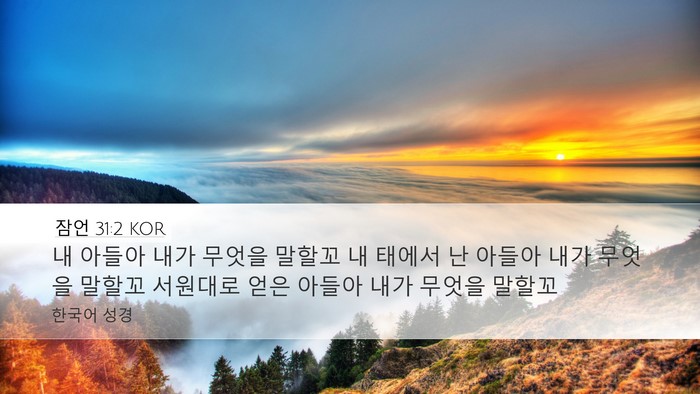 잠언 31:2 KOR Desktop Wallpaper - 내 아들아 내가 무엇을 말할꼬 내 - Desktop Bible Verse Wallpaper
