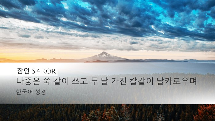 잠언 5:4 KOR Bible Verse Image