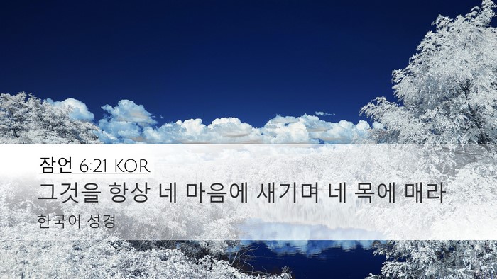 잠언 6:21 KOR Bible Verse Image