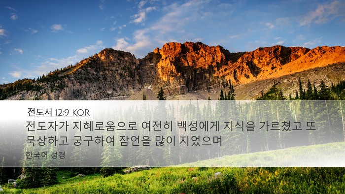 전도서 12:9 KOR Bible Verse Image