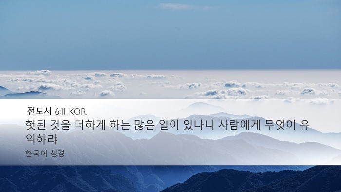 전도서 6:11 KOR Bible Verse Image