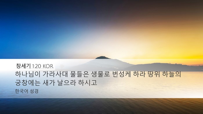 창세기 1:20 KOR Bible Verse Image
