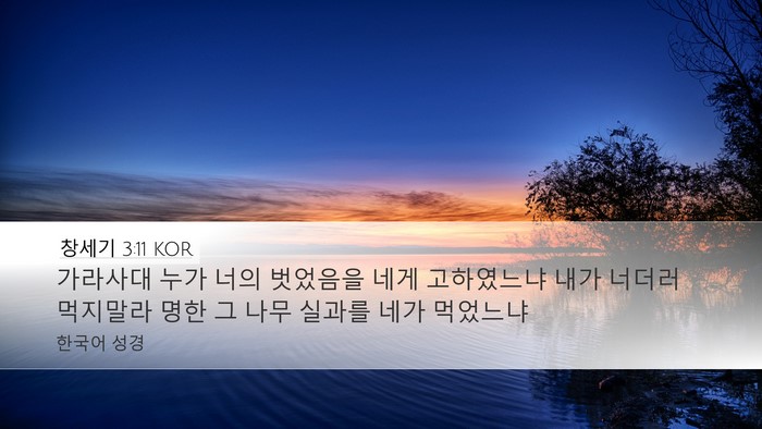 창세기 3:11 KOR Bible Verse Image