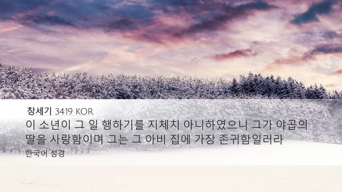 창세기 34:19 KOR Bible Verse Image