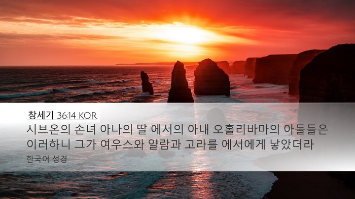 창세기 36:14 KOR Bible Verse Image
