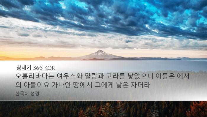 창세기 36:5 KOR Bible Verse Image