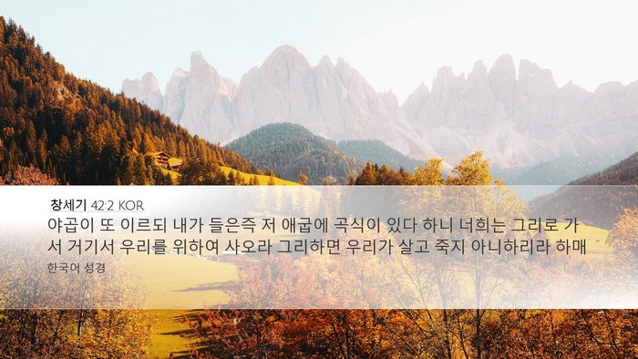 창세기 42:2 KOR Bible Verse Image