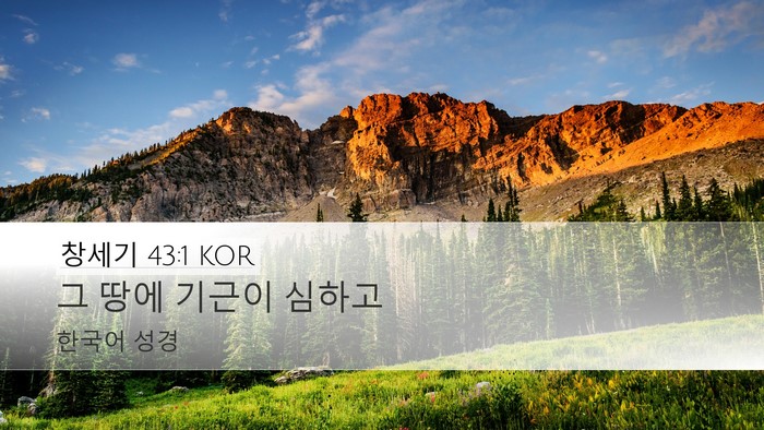 창세기 43:1 KOR Desktop Wallpaper - 그 땅에 기근이 - Desktop Bible Verse Wallpaper