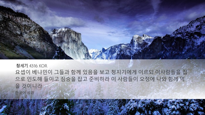 창세기 43:16 KOR Bible Verse Image