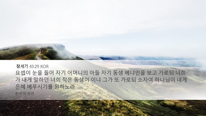창세기 43:29 KOR Bible Verse Image