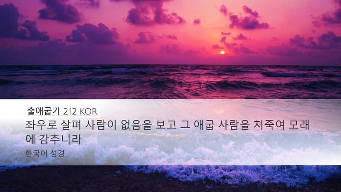 출애굽기 2:12 KOR Bible Verse Image