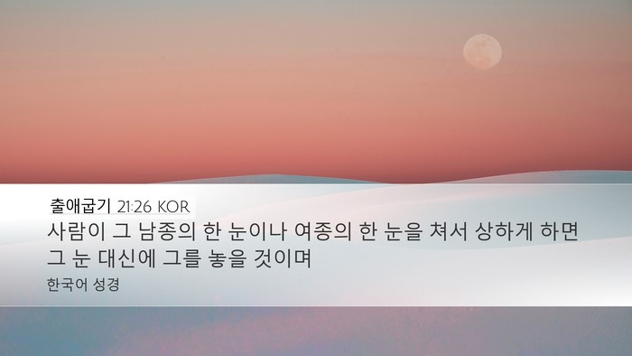 출애굽기 21:26 KOR Bible Verse Image