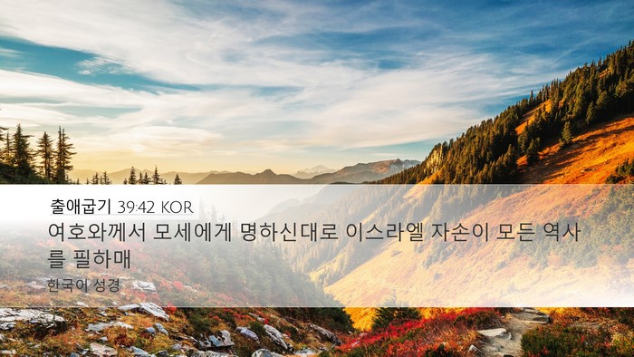 출애굽기 39:42 KOR Bible Verse Image