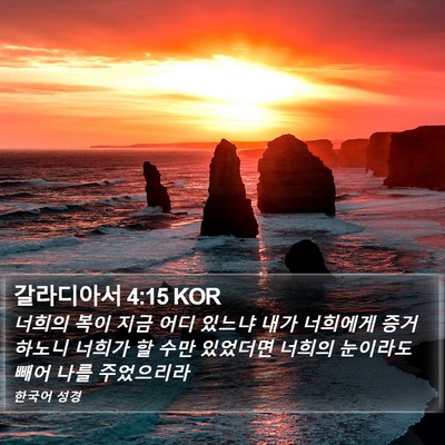 갈라디아서 4:15 KOR Bible Verse Image
