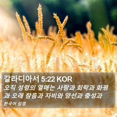 갈라디아서 5:22 KOR Bible Verse Image