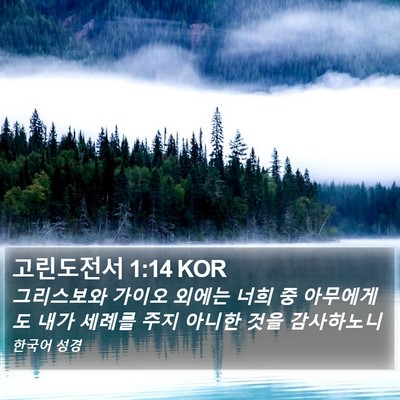 고린도전서 1:14 KOR Bible Verse Image