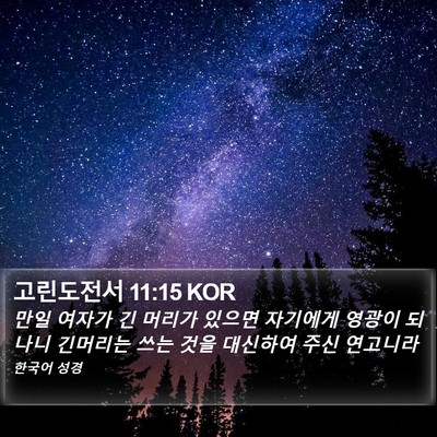 고린도전서 11:15 KOR Bible Verse Image