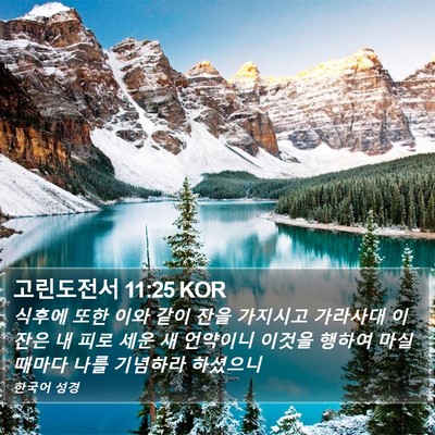 고린도전서 11:25 KOR Bible Verse Image