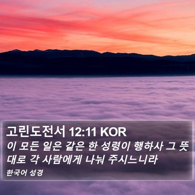 고린도전서 12:11 KOR Bible Verse Image
