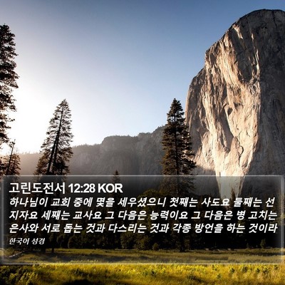 고린도전서 12:28 KOR Bible Verse Image