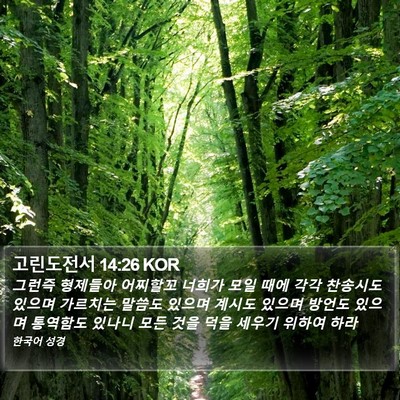 고린도전서 14:26 KOR Bible Verse Image