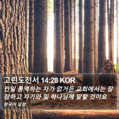 고린도전서 14:28 KOR Bible Verse Image