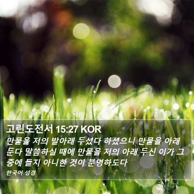 고린도전서 15:27 KOR Bible Verse Image