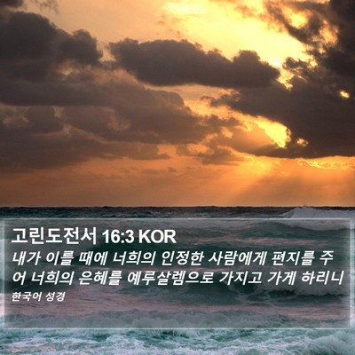 고린도전서 16:3 KOR Bible Verse Image