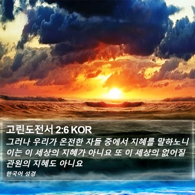 고린도전서 2:6 KOR Bible Verse Image