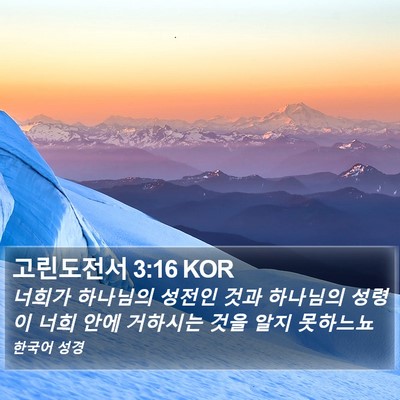 고린도전서 3:16 KOR Bible Verse Image