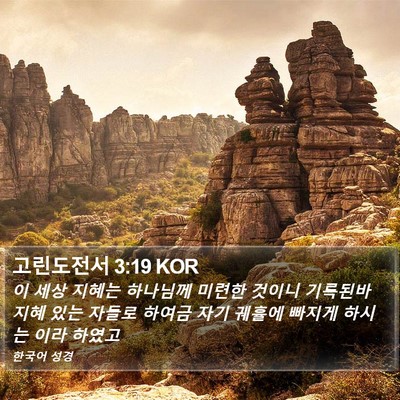 고린도전서 3:19 KOR Bible Verse Image