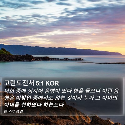 고린도전서 5:1 KOR Bible Verse Image