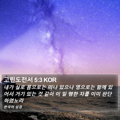 고린도전서 5:3 KOR Bible Verse Image